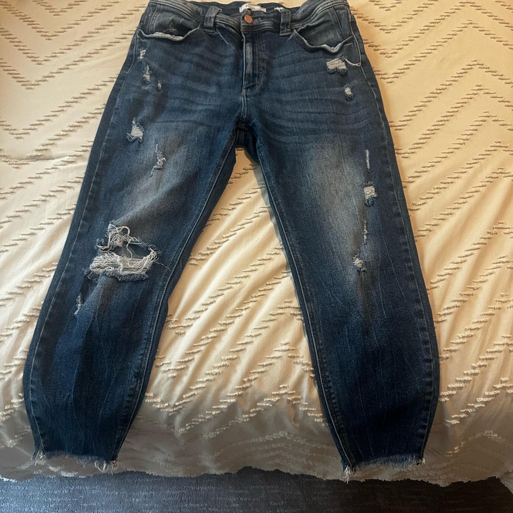 Distressed Blue Jeans